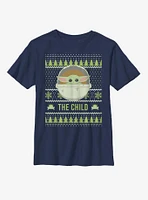 Star Wars The Mandalorian Child Cute Holiday Pattern Youth T-Shirt