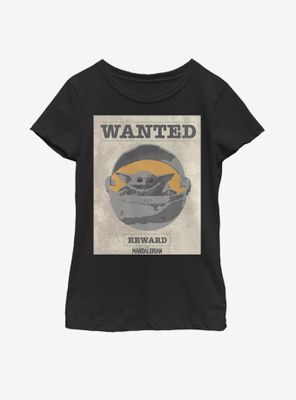 Star Wars The Mandalorian Child Wanted Reward Poster Youth Girls T-Shirt