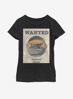 Star Wars The Mandalorian Child Wanted Reward Poster Youth Girls T-Shirt