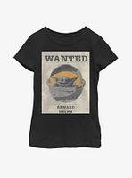 Star Wars The Mandalorian Child Wanted Reward Poster Youth Girls T-Shirt