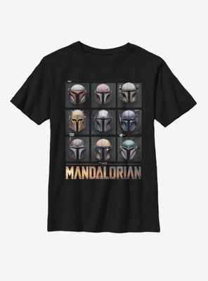 Star Wars The Mandalorian Helmets Boxup Youth T-Shirt