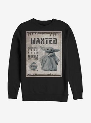 Star Wars The Mandalorian Child Unknown Wanted Poster Sweatshirt