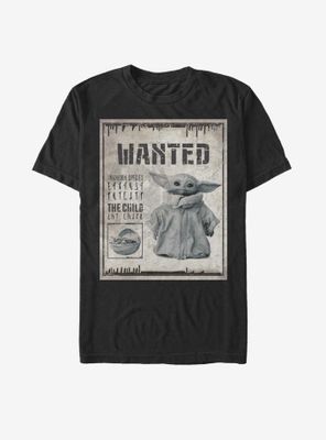 Star Wars The Mandalorian Child Unknown Wanted Poster T-Shirt