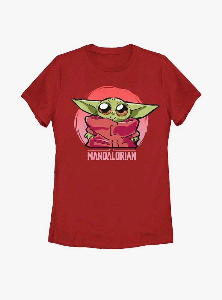 Star Wars The Mandalorian Child Cute Sketch Womens T-Shirt