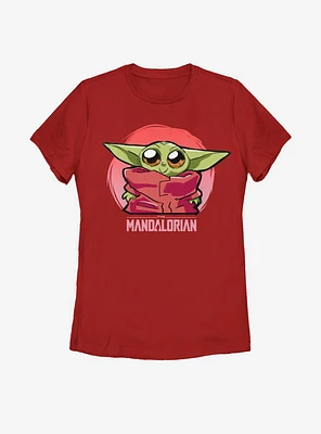 Star Wars The Mandalorian Child Cute Sketch Womens T-Shirt