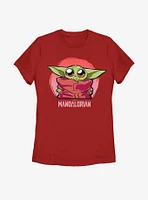 Star Wars The Mandalorian Child Cute Sketch Womens T-Shirt