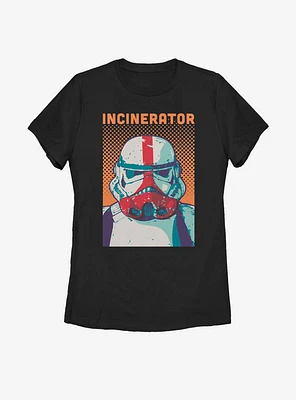 Star Wars The Mandalorian Halftone Incinerator Womens T-Shirt