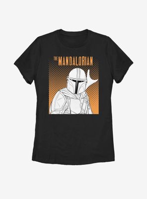 Star Wars The Mandalorian Halftone Hunter Womens T-Shirt