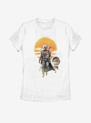 Star Wars The Mandalorian Child Into Sunset Womens T-Shirt
