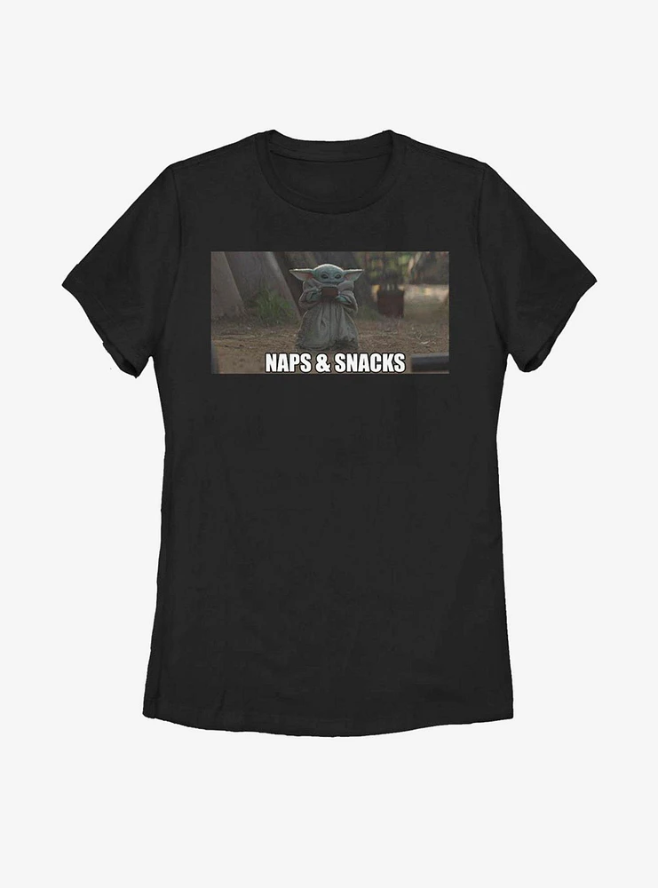 Star Wars The Mandalorian Child Naps And Snacks Womens T-Shirt