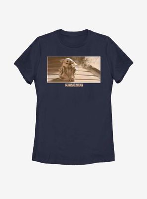 Star Wars The Mandalorian Child Sepia Scene Womens T-Shirt