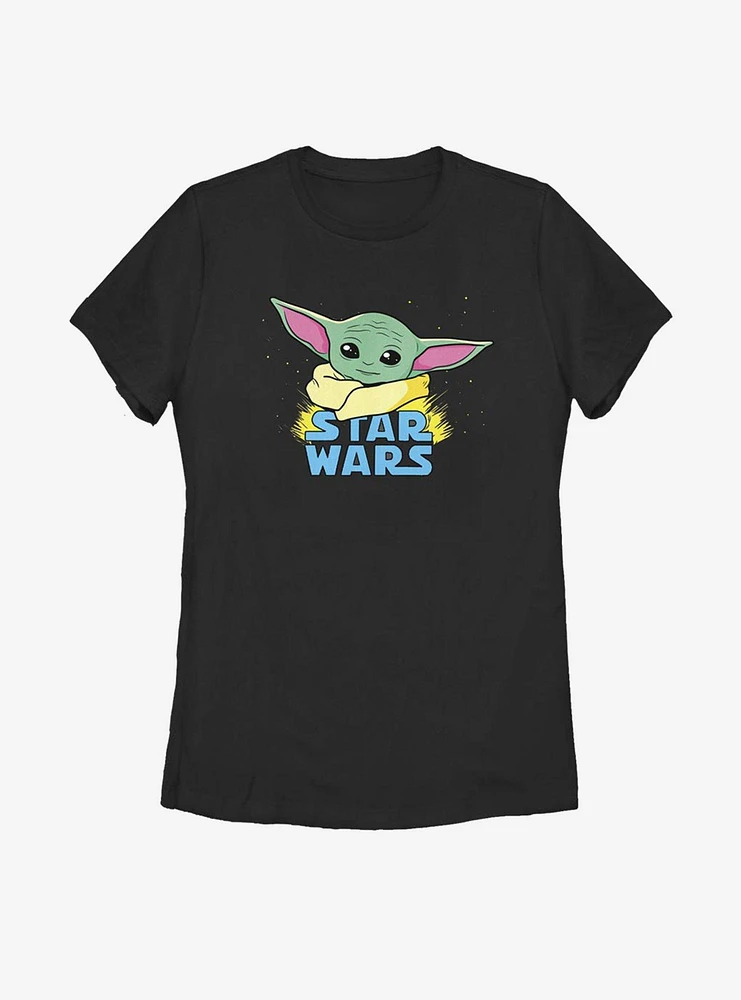 Star Wars The Mandalorian Child Profile Logo Womens T-Shirt
