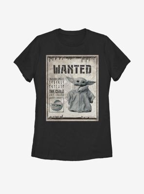 Star Wars The Mandalorian Child Unknown Wanted Poster Womens T-Shirt