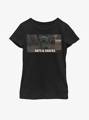 Star Wars The Mandalorian Child Naps And Snacks Youth Girls T-Shirt