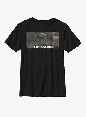 Star Wars The Mandalorian Child Naps And Snacks Youth T-Shirt