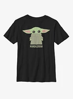 Star Wars The Mandalorian Child Chibi Covered Face Youth T-Shirt