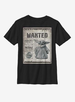 Star Wars The Mandalorian Child Unknown Wanted Poster Youth T-Shirt