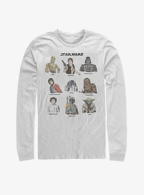 Star Wars Retro Character Cast Long-Sleeve T-Shirt