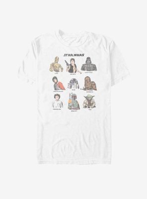 Star Wars Retro Character Cast T-Shirt