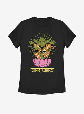 Star Wars Yoda Lotus Womens T-Shirt