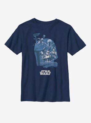 Star Wars Boba Fett Head Fill Youth T-Shirt