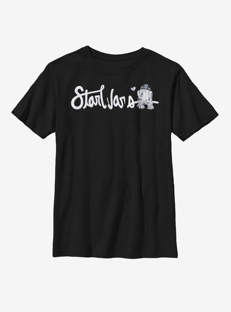 Star Wars Cursive R2 Youth T-Shirt