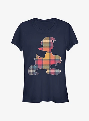 Disney Donald Duck Plaid Outline Classic Girls T-Shirt