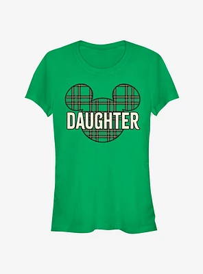 Disney Mickey Mouse Plaid Head Daughter Classic Girls T-Shirt