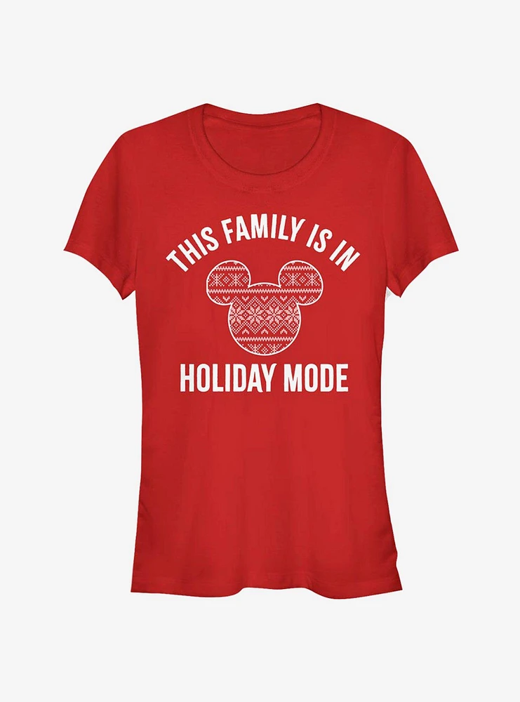 Disney Mickey Mouse The Family Is Holiday Mode Classic Girls T-Shirt