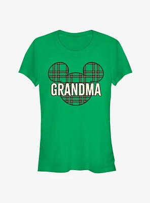 Disney Mickey Mouse Head Plaid Grandma Classic Girls T-Shirt