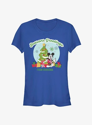 Disney Mickey Mouse Seasons Greetings From Grandma Classic Girls T-Shirt