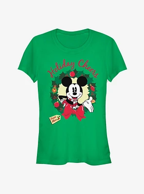 Disney Mickey Mouse Holiday Cheers Wreath Classic Girls T-Shirt