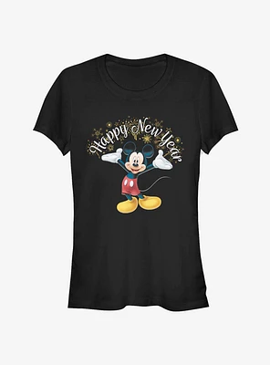 Disney Mickey Mouse Happy New Year Fireworks Classic Girls T-Shirt