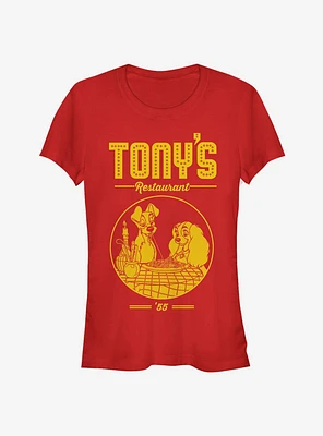 Disney Lady And The Tramp Tony's Restaurant Classic Girls T-Shirt