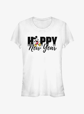 Disney Mickey Mouse Happy New Year Text Classic Girls T-Shirt