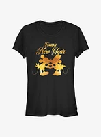 Disney Mickey Mouse & Minnie New Year Kissing Girls T-Shirt