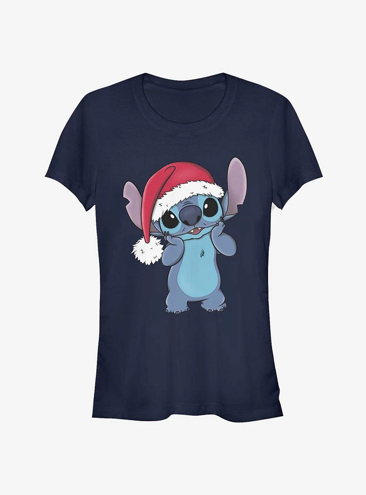 Disney Lilo & Stitch Christmas Cute Santa Girls T-Shirt