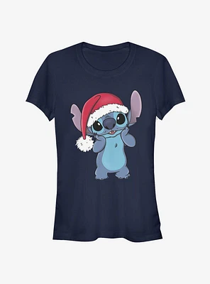 Disney Lilo & Stitch Christmas Cute Santa Girls T-Shirt