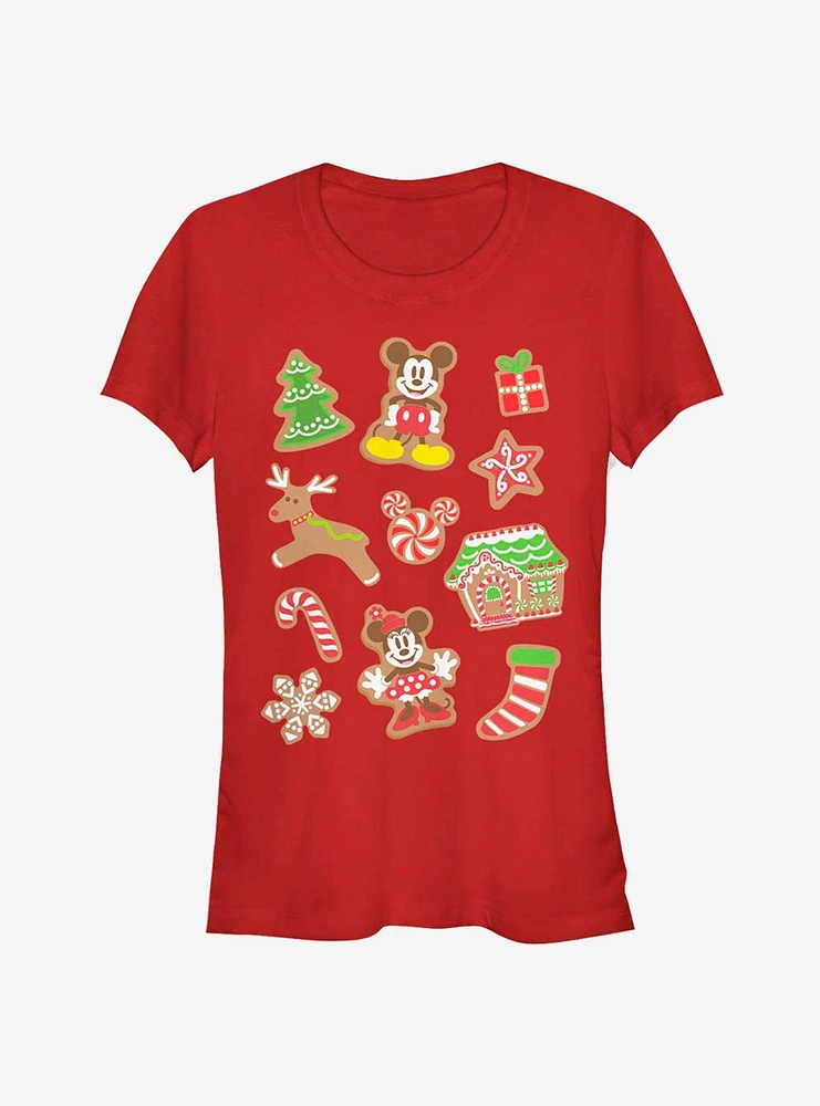 Disney Mickey Mouse & Minnie Holiday Gingerbread Cookies Classic Girls T-Shirt