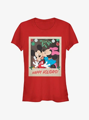 Disney Mickey Mouse & Minnie Holiday Polaroid Classic Girls T-Shirt