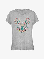 Disney Mickey Mouse Head Holiday Filled Classic Girls T-Shirt