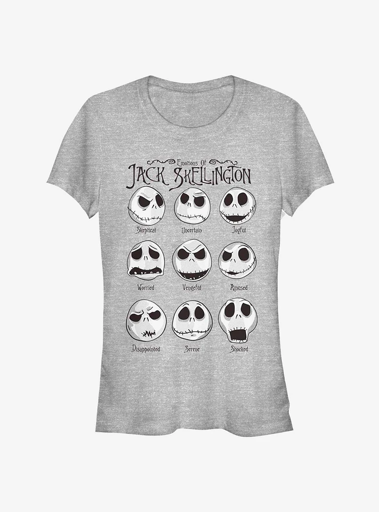 Disney The Nightmare Before Christmas Emotions Of Jack Skellington Classic Girls T-Shirt