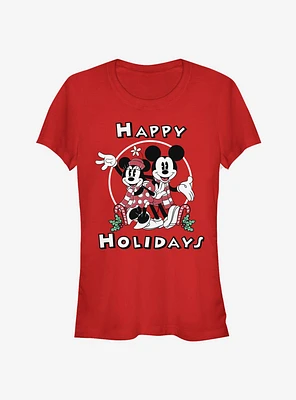 Disney Mickey Mouse & Minnie Happy Holidays Girls T-Shirt