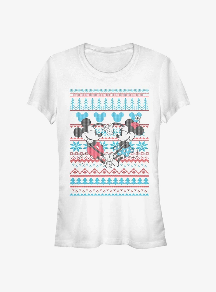 Disney Mickey Mouse And Minnie Holiday Sweater Classic Girls T-Shirt