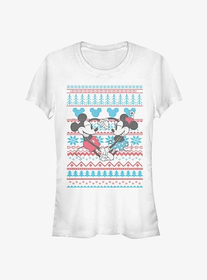 Disney Mickey Mouse & Minnie Holiday Sweater Girls T-Shirt