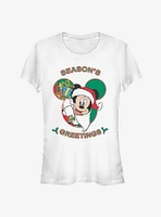 Disney Mickey Mouse Holiday Season's Greetings Classic Girls T-Shirt