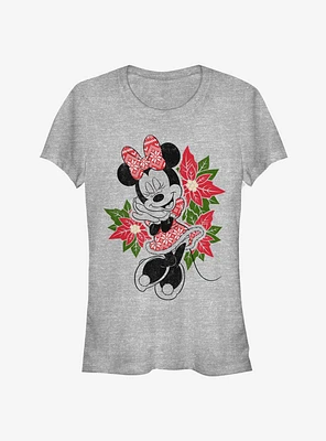 Disney Minnie Mouse Holiday Poinsettia Classic Girls T-Shirt