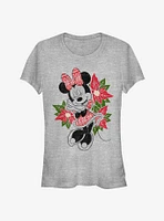 Disney Minnie Mouse Holiday Poinsettia Classic Girls T-Shirt