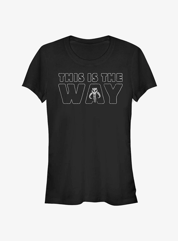 Star Wars The Mandalorian This Is Way Outline Girls T-Shirt