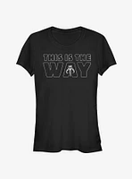 Star Wars The Mandalorian This Is Way Outline Girls T-Shirt